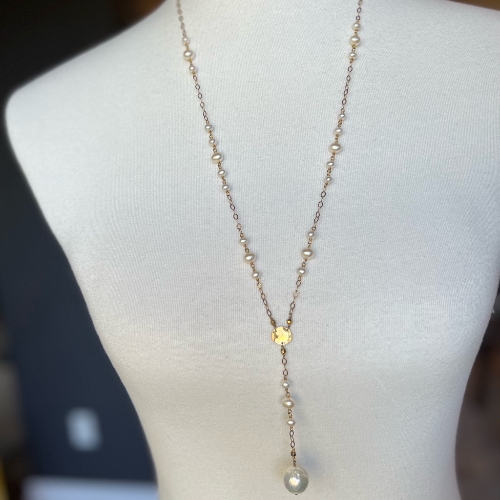 New Auth Chan Luu Pearl Gold Necklace